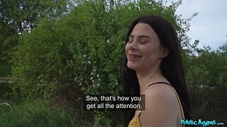 natural tits female agent busty babe licks agents for money