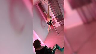 pink hair girl lost bet strip