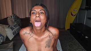 tongue wiggling spitting girl desi